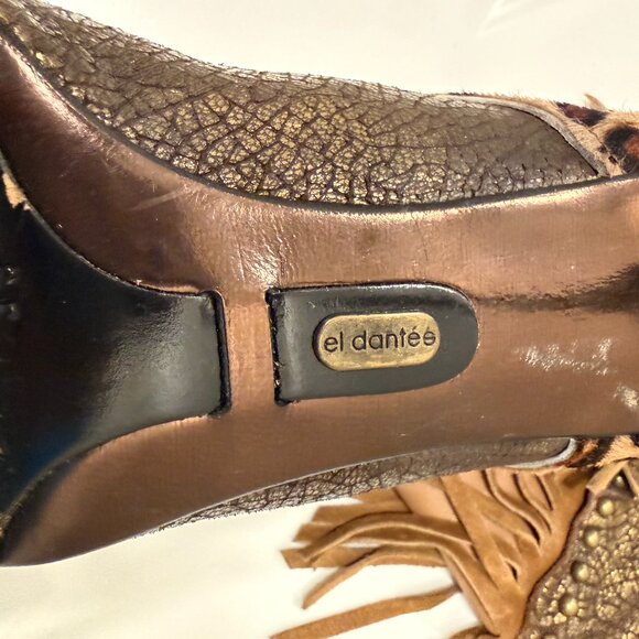 EL DANTE BOOTS/Rare,Vintage,High Fashion,Patchwork,Fringe Boots,Western Chic - Picture 9 of 10